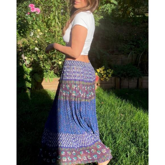 Vintage Blockprint Drawstring Skirt — Adjustable Fit / Spell-Level Cult Piece - Picture 6 of 10